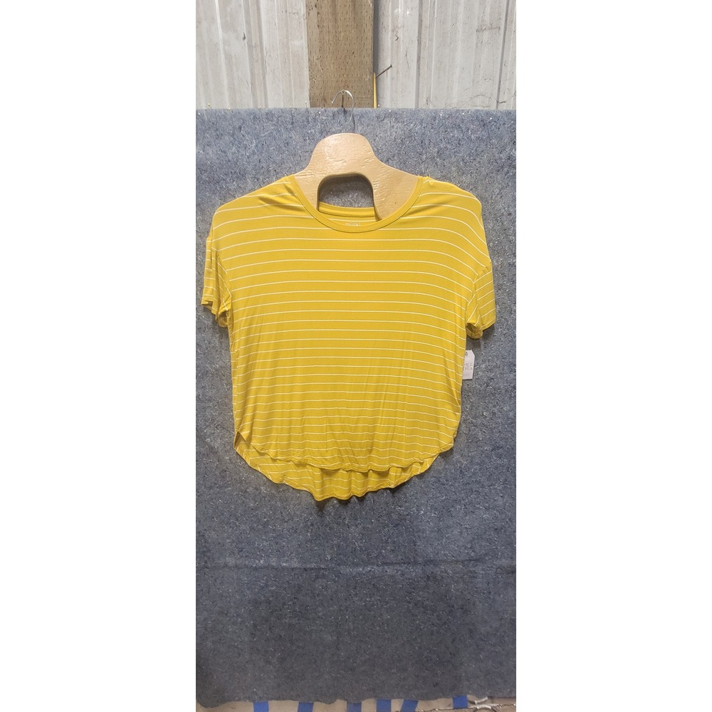 Time & Tru SS Crew Tunic Tee Autumn Gold Stripe XL/(16-18) - Picture 5 of 10